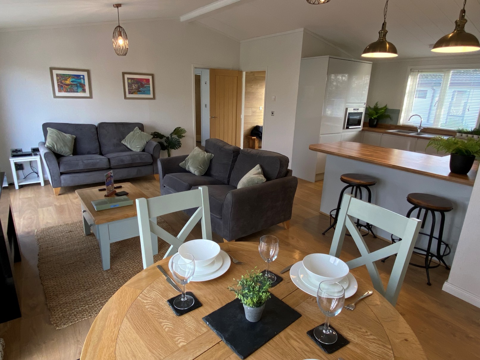 Poplar Lodge living area - Florence Springs Luxury Lodges, Tenby, Pembrokeshire, South West Wales
