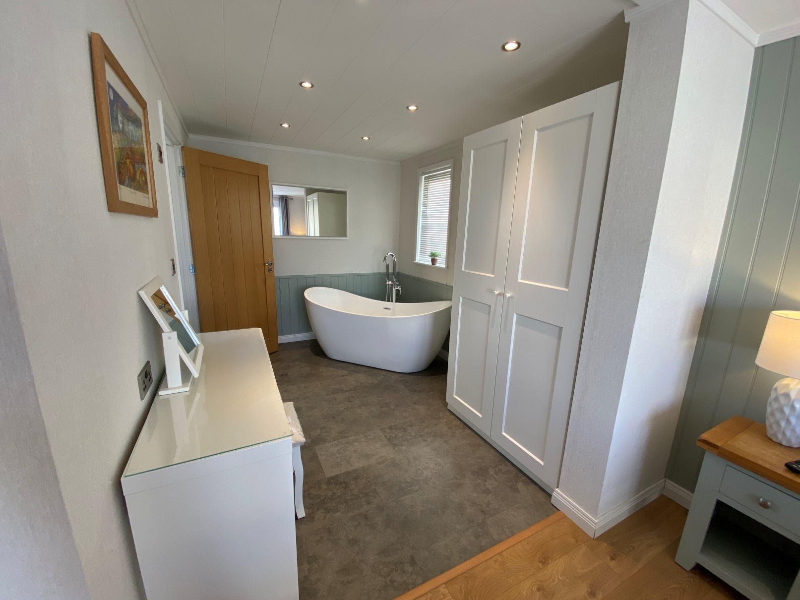 Poplar Lodge dressing area - Florence Springs Luxury Lodges, Tenby, Pembrokeshire, South West Wales