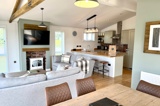 Pine Tree Lodge living area - Florence Springs Luxury Lodges with hot tubs, Tenby, Pembrokeshire, South West Wales