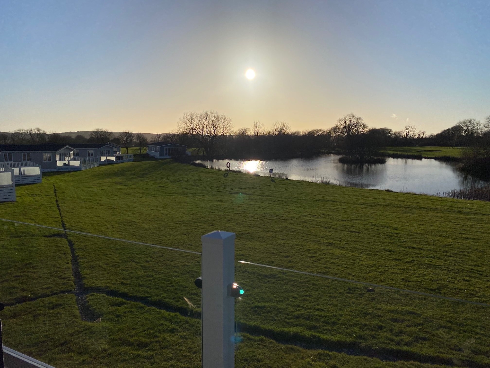 Lake views at Florence Springs Luxury Lodges, Tenby, Pembrokeshire, South West Wales