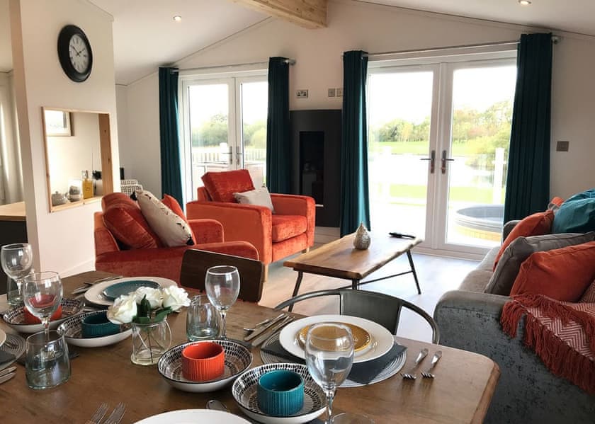 Juniper Lodge living area - Florence Springs Luxury Lodge breaks, Tenby, Pembrokeshire, South West Wales