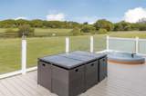 Willow Lodge decking and hot tub - Florence Springs Luxury Lodges, Tenby, Pembrokeshire, South West Wales
