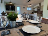 Modern dining at Florence Springs Luxury Lodges, Tenby, Pembrokeshire, South West Wales