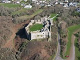 Manorbier Castle from the air - Florence Springs Luxury Lodges, Tenby, Pembrokeshire, South West Wales