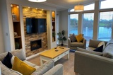 Snowdrop Lodge living area - Florence Springs Luxury Lodges with hot tubs, Tenby, Pembrokeshire, South West Wales